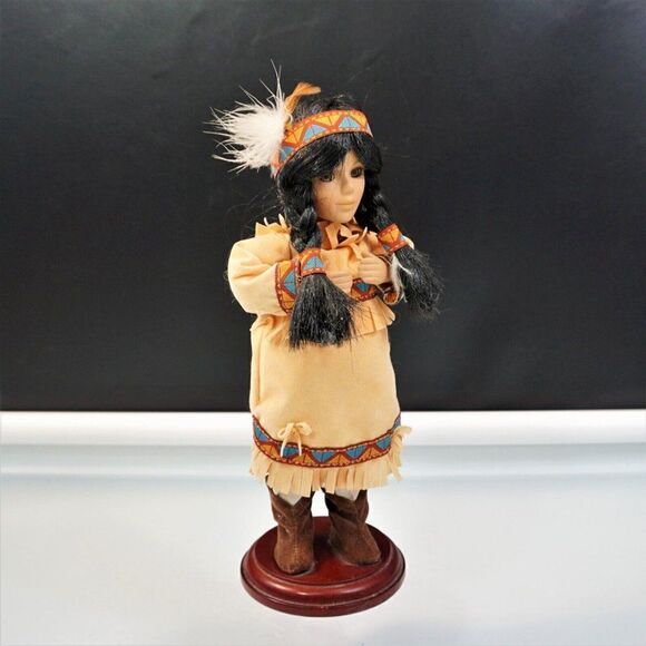 Vintage Native American Music Box Doll 11 Inch - Picture 3 of 7